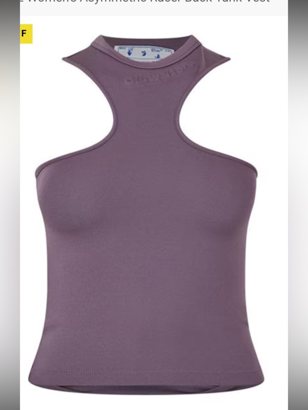 NWT Authentic Off-White/Virgil Abloh Asymmetrical Purple Racerback Tank